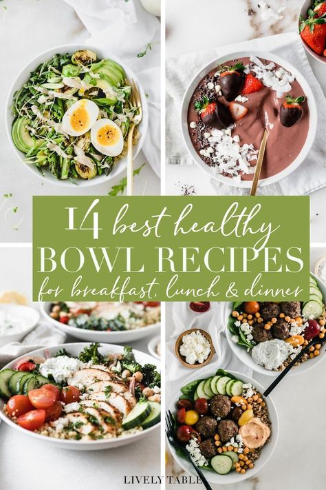 Meals For Breakfast, Salad Bowl Recipes, Power Bowl Recipe, Bowl Meals, Healthy Bowl, Healthy Bowls Recipes, Protein Bowls, Healthy Burger, Grain Bowls