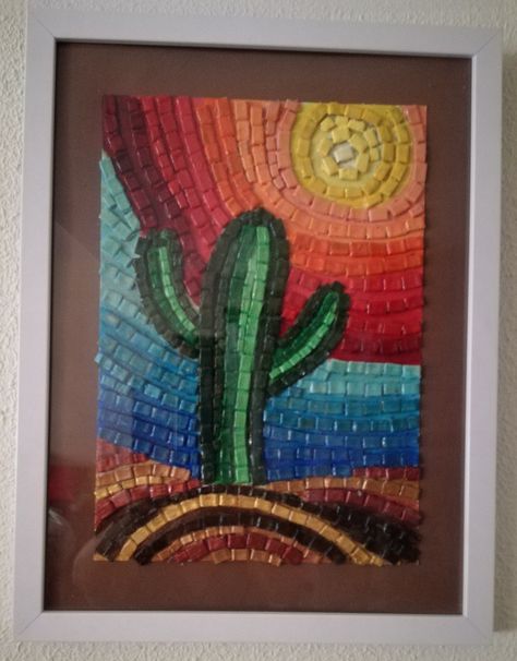 Cuadro mexicano 3 D, Cactus, Mosaic, Quick Saves, Art