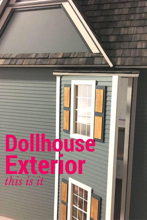 Dollhouse Exterior Ideas Diy, Victoria's Farmhouse Dollhouse Interior, Dollhouse Diy Build, Victoria's Farmhouse Dollhouse, Victoria Farmhouse, Dollhouse Exterior Ideas, Victorias Farmhouse, Dollhouse Restoration, Manufactured Home Decorating