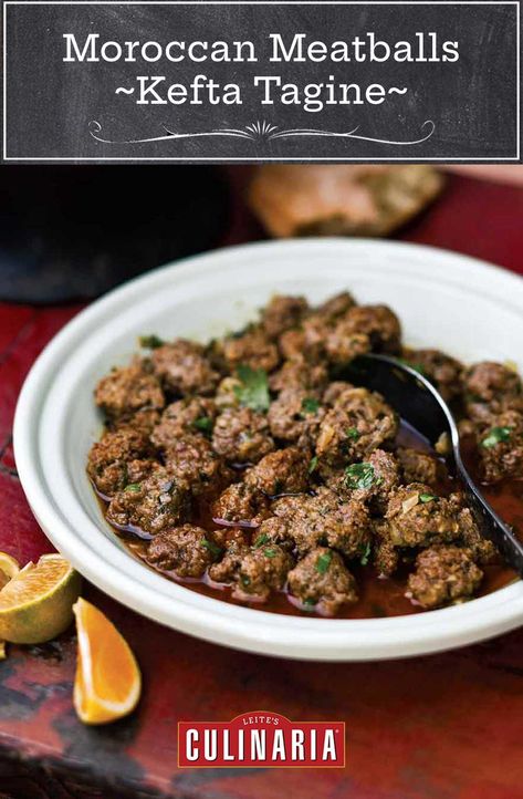 These Moroccan meatballs, known as kefta tagine, are and easy gluten-free, weeknight winner made with ground lamb or beef, and plenty of warming spices. #meatballs #kefta #tagine #keftetagine #morrocanfoods Kefta Meatballs, Moroccan Recipes Authentic, Moroccan Kefta, Moroccan Tagine Recipes, Beef Tagine, Moroccan Meatballs, Weekday Recipes, Tagine Cooking, Sunday Cooking