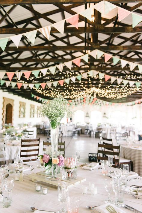 Wedding Venues Barn, Popcorn Station, High Tea Wedding, Beach Wedding Decorations Reception, Pastel Design, South African Weddings, Wedding Bunting, Mint Coral, Mint Wedding