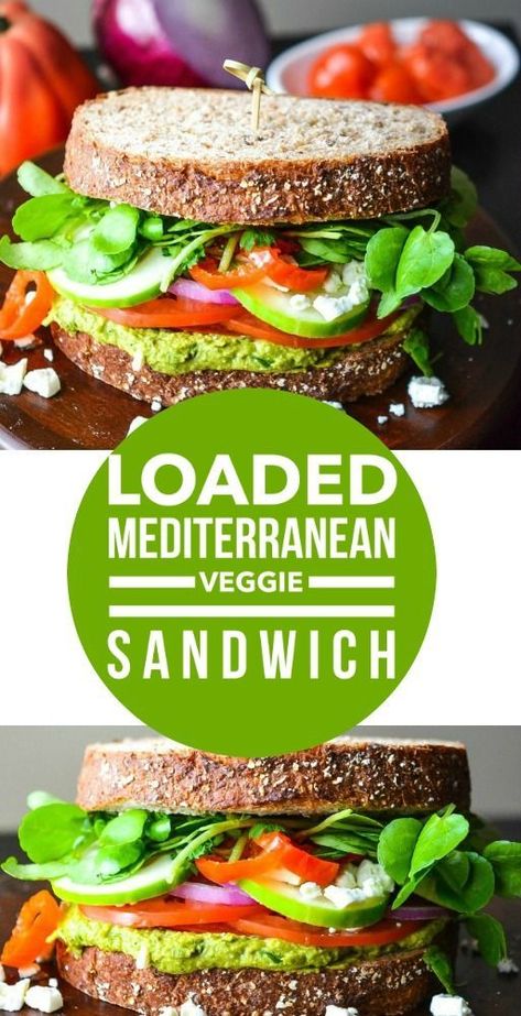 Mediterranean Veggie Sandwich, Veggie Sandwich Recipes, Easy Mediterranean Diet Recipes, Sandwich Bar, Veggie Sandwich, Healthy Sandwiches, Vegan Sandwich, Chapati, Mediterranean Diet Recipes