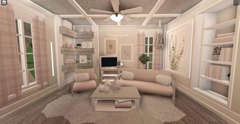 Bloxburg Lounge Ideas, Room Ideas In Bloxburg, Tv Room Ideas, Toddler Bed Frame, Two Story House Design, Tiny House Bedroom, House Decorating Ideas Apartments, Simple Bedroom Design, Tiny House Layout