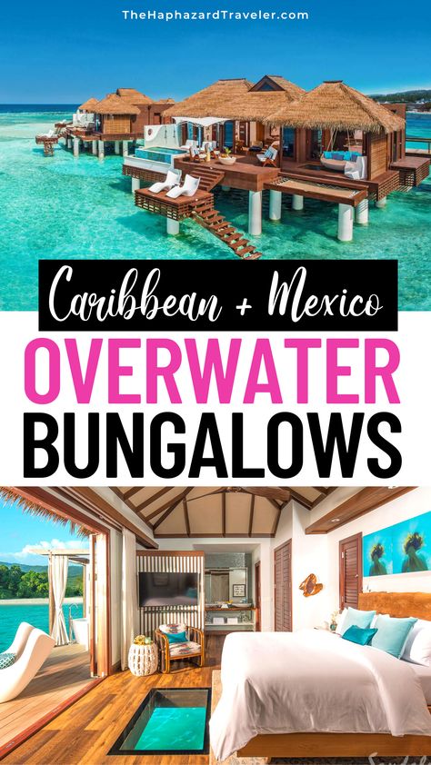 Need a tropical escape? Discover the best Mexico & Caribbean overwater bungalows near the USA! Perfect for honeymoons, destination weddings, romantic escapes & family vacations. Includes budget options + luxury all inclusive resorts that include a wedding, scuba certification & more! overwater bungalows cancun | overwater bungalows caribbean | sandals over water bungalows | overwater bungalows usa | overwater bungalows caribbean vacation | best caribbean all inclusive resorts | sandals resort Best Tropical Vacations All Inclusive, Sandals Over Water Bungalows, Bungalow Over Water Resorts, Over Water Bungalow Affordable, Overwater Bungalow All Inclusive, Over The Water Bungalow, Over Water Bungalow, Cheapest All Inclusive Resorts, Best Tropical Vacations