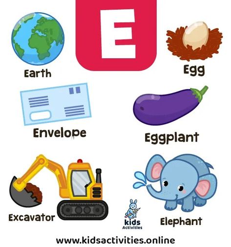 Preschool Words That Start With E : Teaching preschoolers words that start with the letter E can be a fun and interactive way to expand their vocabulary. With the help of engaging flashcards and worksheets, you can introduce them to a variety of words that begin with this letter. Start building their language skills and […] The post Preschool Words That Start with (E e): Flashcards and Worksheets appeared first on Kids Activities. Preschool Words, Letter E Printable, Teaching Preschoolers, Letter Flashcards, Android Development, Writing Practice Worksheets, Alphabet Pictures, Literacy And Numeracy, Picture Dictionary