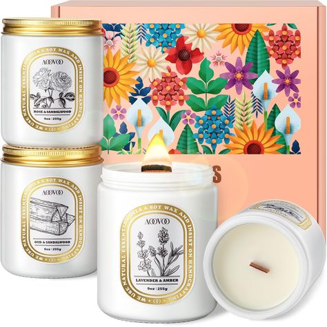 PRICES MAY VARY. Highly Scented Sandalwood/Vanilla /Oud Sandalwood/Lavender Candles Set: Introducing our aromatherapy candle gift set, thoughtfully curated with four distinct scents: Vanilla Bean/Rose & Sandalwood/Oud & Sandalwood/Lavender Amber. The diverse range of fragrances promises delightful surprises, scented candles set can transform a space, creating an inviting and relaxing environment SCENTED CANDLES GIFT for WOMEN and MEN: The candles fragrance is prepared by our professional perfume Men Candle, Candles For Men, Scents Vanilla, Lavender Candles, Unique Candle Scents, Strong Scented Candles, Candles Fragrance, Relaxing Environment, Man Candle