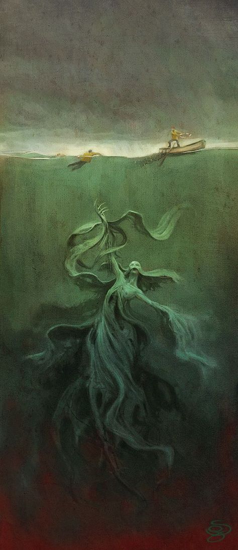 Dark Art Of Mermaids & Other Sea Folk – Celebrating the strange and the shadowy, the damned and unseen Jenny Greenteeth, Spirit Drawing, Yennefer Of Vengerberg, Real Mermaids, Dream Symbols, Sea Witch, Sea Art, Sea Monsters, Outdoor Art