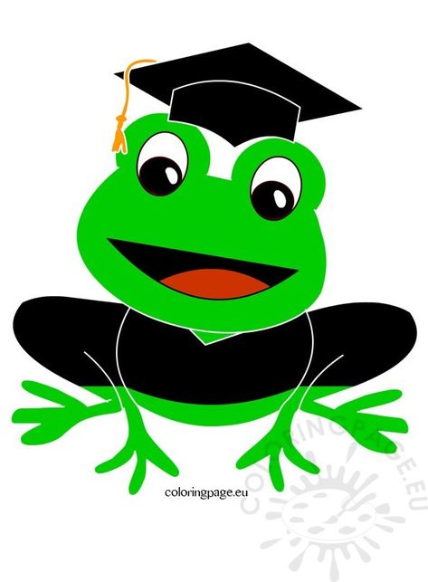 School - Page 28 of 78 - Coloring Page Frog Graduation, Graduation Clip Art, Jumping Frog, Frog Drawing, Clip Art Pictures, Frog And Toad, Toad, Graduation Cap, Graduation Party