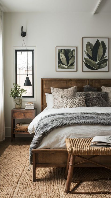 Refresh your bedroom on a budget with upcycled furniture. Discover how simple DIY updates can transform your space without breaking the bank. Modern Earthy Home, Modern Earthy Home Decor, Simple Guest Room, Dark Floor Living Room, Bedroom Ideas On A Budget, Modern Bedroom Ideas, Bedroom On A Budget, Earthy Home Decor, Earthy Home