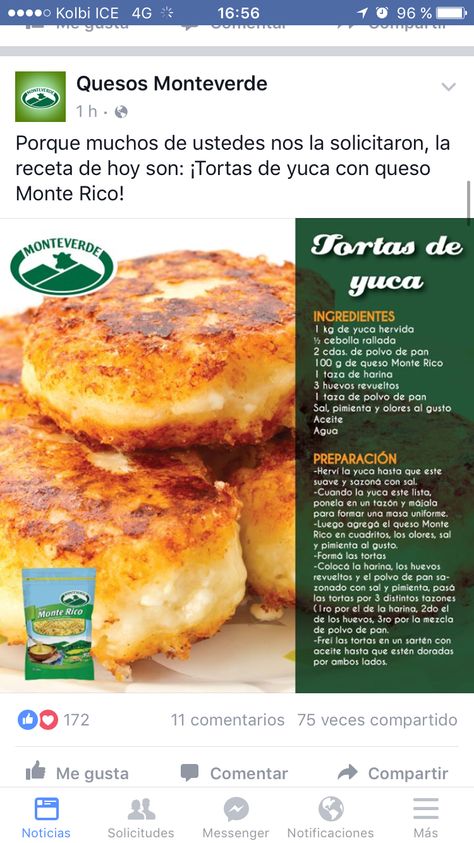 Tortas de yuca Recetas Salvadorenas, Costa Rican Food, Amazing Food Art, Spanish Dishes, Vegetarian Dishes, Sin Gluten, Amazing Food, Baby Food Recipes, Costa Rica