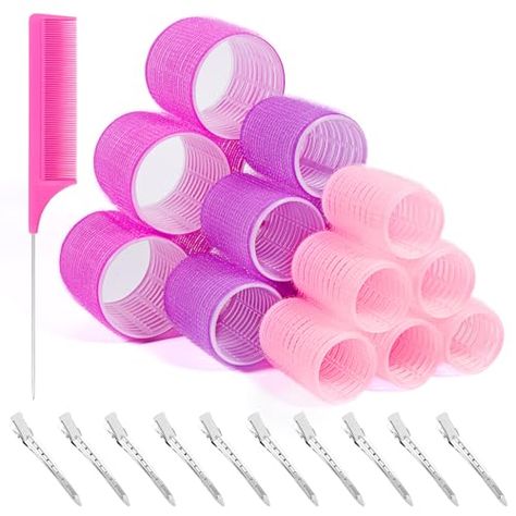 29 PCS Hair Roller Set Hair Curlers, Velcro Rollers for Hair Blowout Look with Stainless steel Clips Jumbo Large Medium Hair Curlers for Short Long Hair Roller Set Hair, Velcro Curlers, Rollers For Hair, Hair Roller Set, Roller Set Hairstyles, Blowout Look, Short Long Hair, No Heat Curlers, Hair Blowout