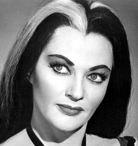 Yvonne DeCarlo Lily Munster Hair White Highlights, Hair White Streak, Mallen Streak, White Streak In Hair, Gray Streaks, Underlights Hair, Yvonne De Carlo, Elvira Mistress Of The Dark, Long Face Hairstyles