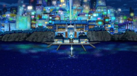 Hidden Mist village ( night time) Anime Hideout Background, Naruto Village Wallpaper, Sound Village Naruto, Hidden Rain Village Naruto, Mist Village Naruto, Hidden Mist Village, Boruto And Sarada, City Background, Naruto Shippuden Sasuke