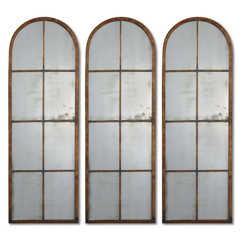 Maple Brown, Old Mirror, Brown Mirror, Garden Mirrors, Arched Mirror, Mirror Design Wall, Arch Mirror, Mirror Shapes, Mirror Shop