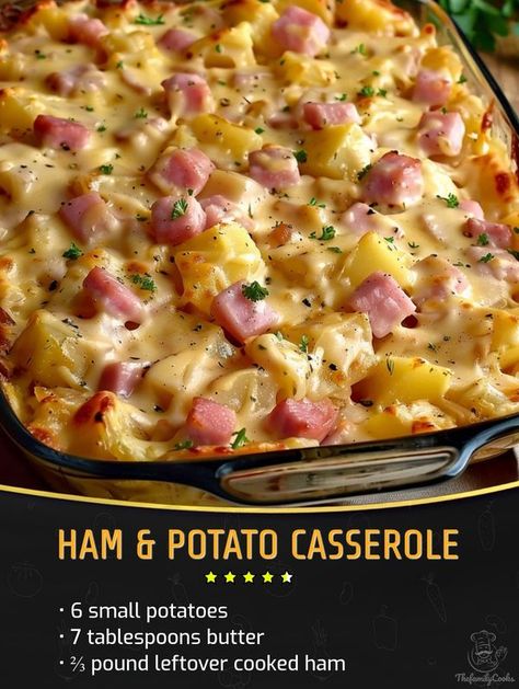 Cube Ham Recipes, Cubed Ham Recipes, Cubed Ham, Ham Casserole Recipes, Ham And Potato Casserole, Cooked Ham, Small Potatoes, Small Potato, How To Cook Ham