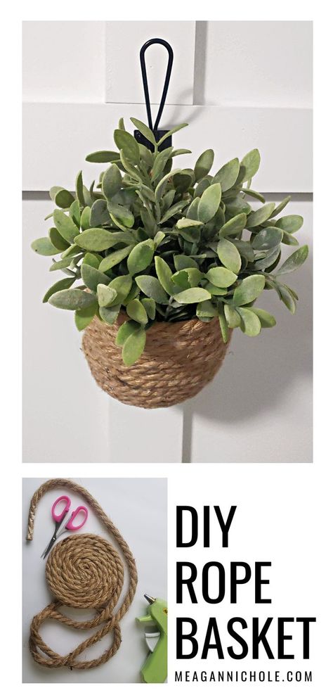 Diy Jute Planter, Diy Jute Basket, Rope Basket Diy, Diy Woven Basket, Jute Hanging Basket, Garden Panels, Hanging Baskets Diy, Macrame Candle, Rope Planter