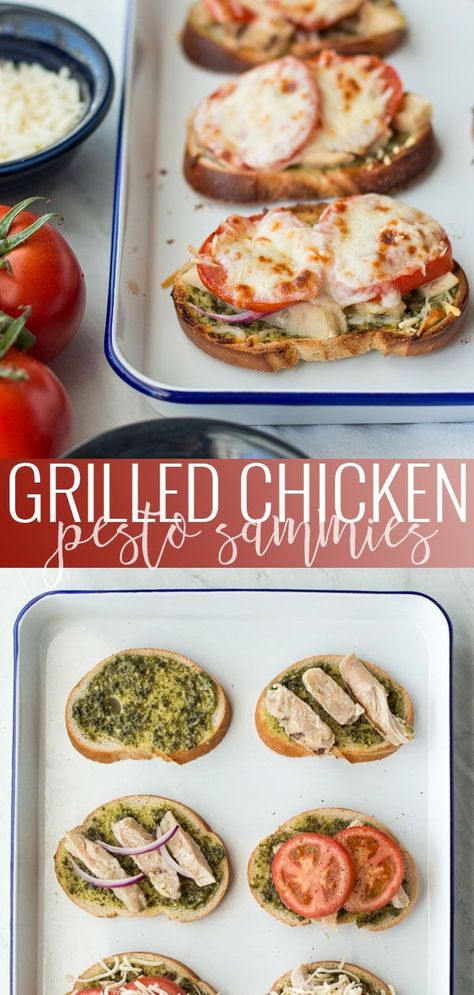 Sandwich Recipes Lunch, Pesto Grilled Chicken, Grilled Chicken Pesto, Open Faced Sandwich Recipes, Lunch Sandwich Recipes, Sandwich Homemade, Chicken Pesto Sandwich, Grilled Chicken Sandwich, Pesto Sandwich