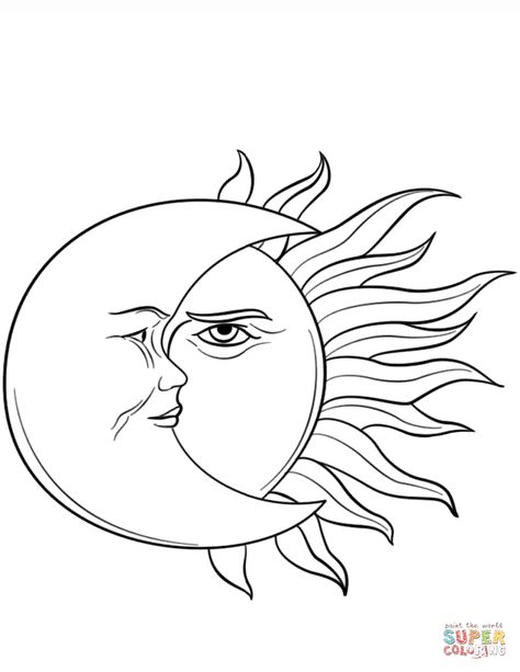 Sun And Moon Coloring, Moon Printable, Moon Coloring Pages, Coloring Page Free Printable, Stained Glass Patterns Free, Sun And Moon Drawings, Moon Drawing, Soyut Sanat Tabloları, Printable Crafts