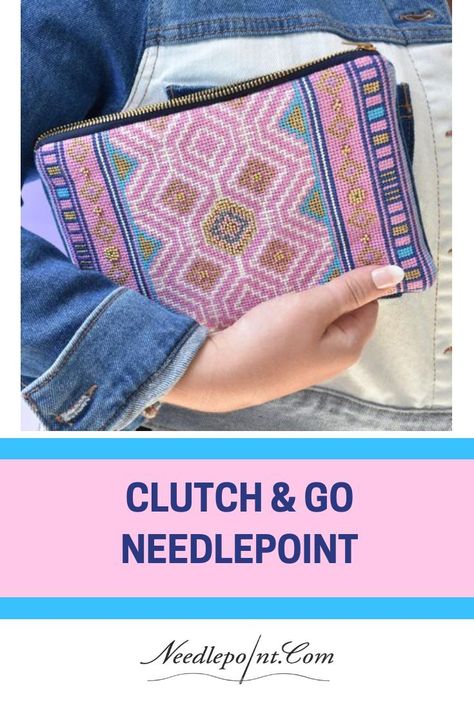 Needlepoint designs you can make into a clutch purse. #needlepointclutch Needlepoint Finishing Ideas, Needlepoint Clutch, Embroidery Stitches Beginner, Needlepoint Stitch, Needlepoint Stitches, Needlepoint Designs, Heirloom Sewing, Needlepoint Patterns, Needle Work