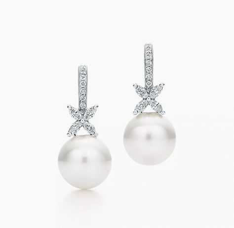 Tiffany & Co - Tiffany Victoria Pearl and Diamond Earrings $10,800 Tiffany Pearl Earrings, Tiffany Victoria, Tiffany Pearls, Tiffany And Co Earrings, Japanese Pearls, Tiffany Earrings, Buy Pearls, Pearl And Diamond Earrings, Tiffany And Co