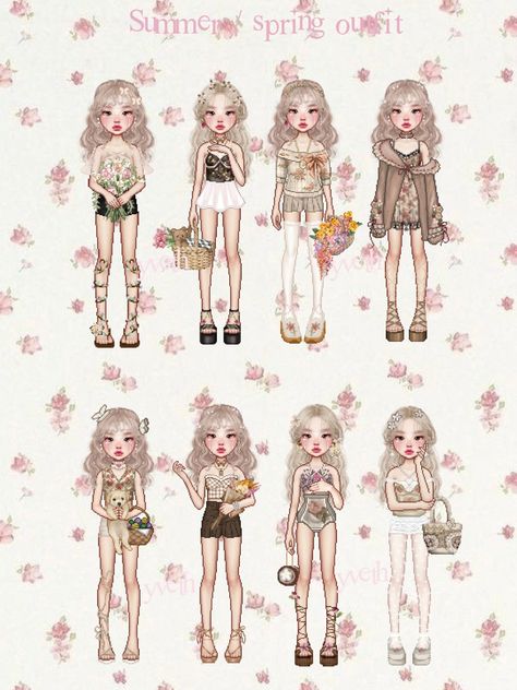 Everskies Summer Outfits, Everskies Layout, Everskies Outfits, Scrapbook Printing, Clothing Sketches, Bratz Inspired Outfits, Preformance Outfits, Pakaian Feminin, Cyberpunk Aesthetic