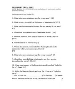 Lds Primary Trivia Questions, Lds Yw Activities, Primary Secretary, Lds Primary Singing Time, Mutual Activities, Mormon Messages, Lds Yw, Primary Chorister, Yw Activities