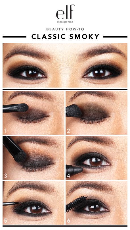 I know a classic smoky eye can be intimidating, but practice these step-by-step instructions and you should be good. | 18 Eye Makeup Cheat Sheets If You Don't Know WTF You're Doing Brown Eyeshadow Tutorial, Black Eyeshadow Tutorial, Makeup Cheat Sheets, Smokey Eyes Tutorial, Seductive Eyes, Make Up Tutorials, Fashion Usa, Smokey Eye Tutorial, Smokey Eye Makeup Tutorial