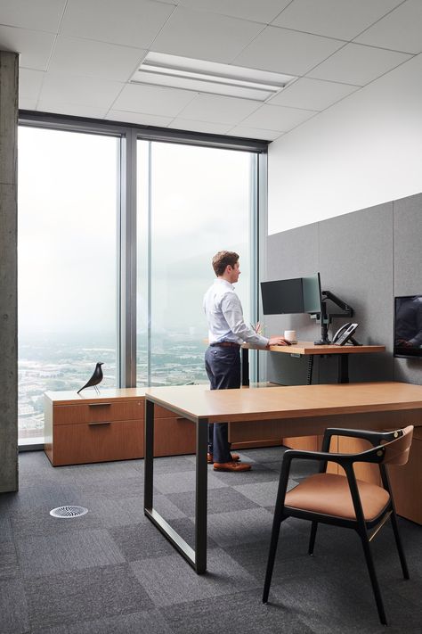 Private Office Interior, Private Office Desk, Lawyer Office Interior, Lawyer Office Design, Private Office Design, Ceo Office Design, Standing Desk Design, Office Standing Desk, Office Cabin Design