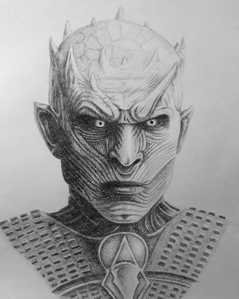 Drawing of The Night King from Game of Thrones  #drawing #drawings #art #pencildrawing #pencildrawings #sketch #sketches #sketching #sketchings #pencilsketching #pencilskethings #pencilsketch #pencilsketches #gameofthrones #nightking #gameofthronesfamily #gameofthronesseason8 #winteriscoming Game Of Thrones Pencil Drawings, Game Of Thrones Drawing Easy, Night King Tattoo, Game Of Thrones Drawing Sketches, Game Of Thrones Art Sketches, Game Of Thrones Sketches, Game Of Thrones Drawings, Art Sketches Easy, Coaster Painting