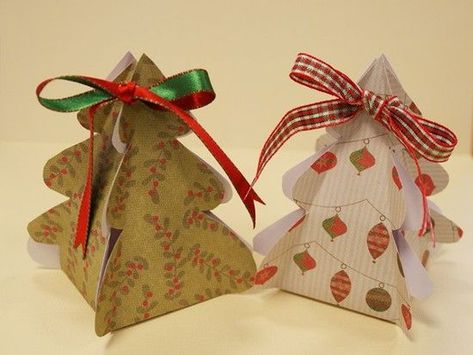 Christmas Gift Box Template, Diy Gift Box Template, House Gift Box, Gingerbread Gifts, Christmas Tree Template, Paper Box Template, Box Templates, Christmas Tree Gift, Creative Diy Gifts