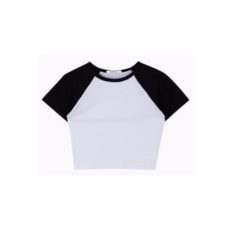 365 BASICContrast Raglan Sleeve Crop Top | mixxmix (100 PHP) ❤ liked on Polyvore featuring tops Crop Top Mockup, Round Neck Crop Top, Raglan Sleeve Top, Shirts Crop, Black Sleeves, Raglan Top, Bunny Shirt, Rabbit Print, Bunny Print