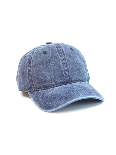 Baby Blue  Collar  Denim   Embellished   Women Accessories Masculine Female, Women Baseball Cap, Swag Ideas, Jean Hat, Jeans Embellished, Distressed Baseball Cap, How To Wash Hats, Denim Baseball Cap, Denim Cap