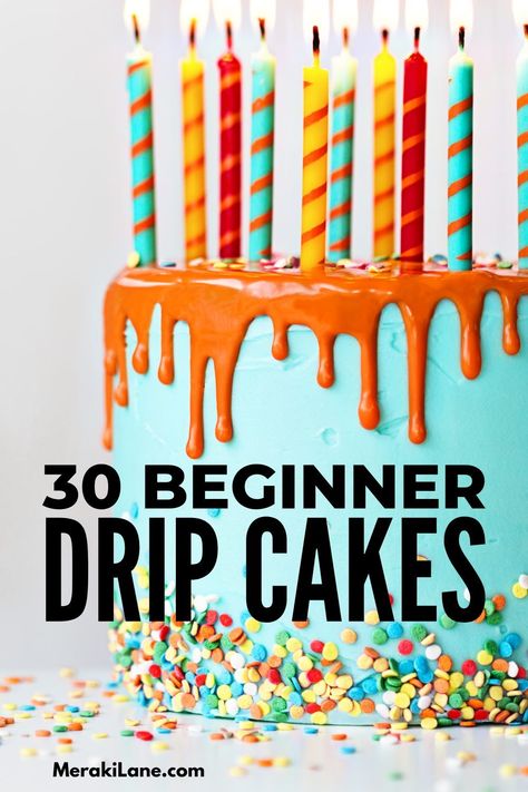 How To Drip Icing On Cake, How To Add Drip To Cake, Easy Drip Cake, Cake Decorating Dripping Icing, Cake With Dripping Icing, Drop Cake Recipes, Buttercream Drip Cake Designs, Birthday Cake With Dripping Icing, Diy Drip Cake