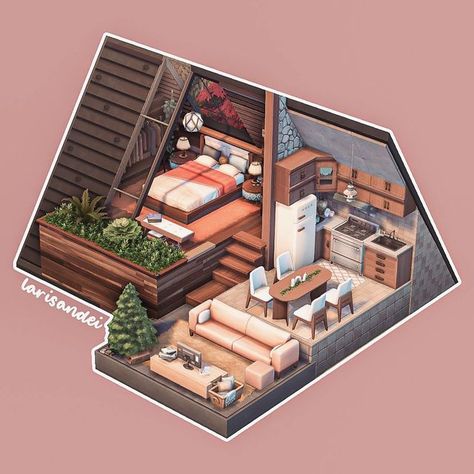 Attic Room Sims 4, Sims 4 Attic Cc, Sims 4 Basic House, Sims 4 Astethic, Sims 4 Attic, The Sims 4 Apartment Ideas, Sims 4 Gaming Room, Sims 4 Inspiration People, Sims 4 Tiny House Floor Plans