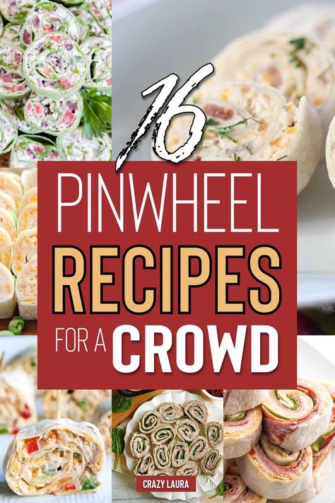 Check out these amazing pinwheel appetizer recieps for next time you have people over! Easy Appitizer, Appetizer Recipes For A Crowd, Pinwheel Appetizers Easy, Pinwheel Appetizer, Pinwheel Sandwiches, Tortilla Pinwheels, Recipes For A Crowd, Crazy Laura, Pinwheel Appetizers