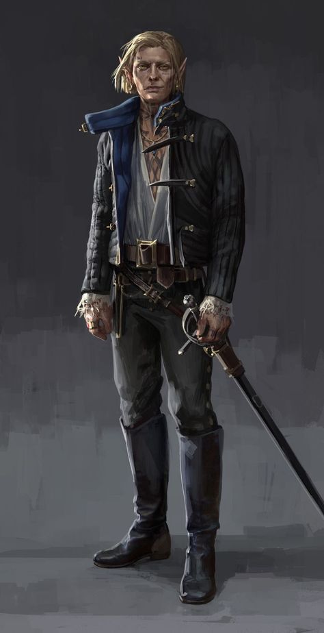 ArtStation - Rogues, Daria Rashev blond male elf with sword character concept DnD / Pathfinder ttrpg fantasy gaming Rogue Character, Dnd Elves, Illustration Design Graphique, Male Elf, Elf Characters, Pathfinder Character, Heroic Fantasy, Male Character, Character Sketches