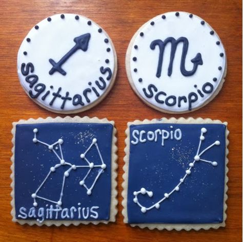 Kt's Confections: Zodiac Cookies! Zodiac Cookies, Astrology Party, Astrology Birthday, Cookie Images, Thrift Store Crafts, Art Therapy Activities, Zodiac Astrology, Cookie Art, Icing Cookies