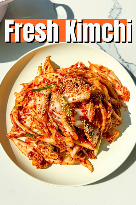 Fresh Kimchi Geotgeori Recipe & Video - Seonkyoung Longest Fresh Kimchi Recipe, Doenjang Recipe, Eggplant Rollatini Recipe, Chow Fun Recipe, Riblets Recipe, Fresh Kimchi, Napa Cabbage Salad, Fried Shrimp Recipes, Chicken Lettuce Wraps Recipe