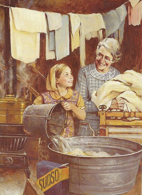 laundry day....this is the way my mom did our laundry....boiling water to rinse clothes, scrub boards to get out the stains.  Tough work. Laundry Art, Boiled Water, Vintage Laundry, Laundry Day, Foto Vintage, Norman Rockwell, Vintage Pictures, Clothes Line, Old Man