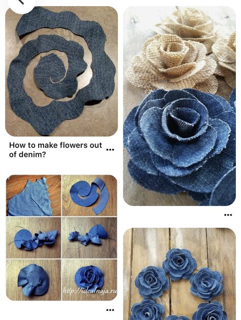 Artisanats Denim, Jean Diy, Projek Menjahit, Denim Crafts Diy, Jeans Crafts, Diy Flores, Fleurs Diy, Blue Jeans Crafts, Diy Jeans