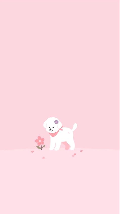 Pink Dog Wallpaper, Puppy Wallpaper Iphone, Trippy Cartoon, Cute Puppy Wallpaper, Cute Dog Wallpaper, Puppy Wallpaper, Simple Iphone Wallpaper, Whatsapp Wallpaper, Iphone Wallpaper Themes