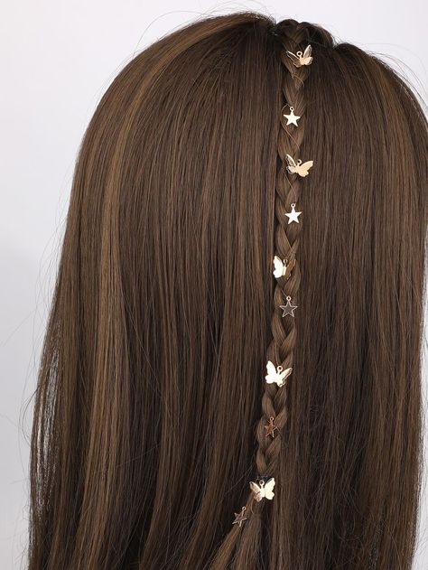 Hair Jewlrey, Starburst Braid, Long Hair Care Routine, Stars And Butterflies, Butterfly Hairstyle, Hair Jewelry For Braids, Butterfly Decor, Trendy Hairstyle, Hairdos For Short Hair