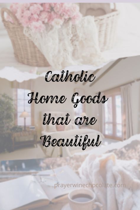 Catholic Home Goods that are Beautiful! - Prayer Wine Chocolate Catholic Altar Home Ideas, Catholic Home Altar Ideas Living Rooms, Catholic Home Altar, Catholic Wall Decor, Home Altar Catholic, Catholic Home Decor, Family Altar, Prayer Room Ideas, Wine Chocolate