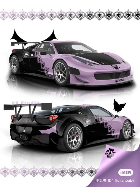 Kuromi Car Accessories, Kuromi Car, Y2k Cars, Gtr 35, Pink Car Accessories, Hello Kitty Car, Cool Car Accessories, Motorcycle Aesthetic, Pretty Bike