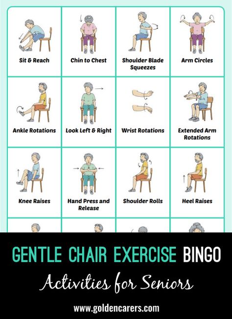 Gentle Chair Exercise Bingo Geriatric Exercises, Group Occupational Therapy Activities, Exercises For Elderly Senior Fitness, Geriatric Exercises Senior Fitness, Geriatric Therapy Activities, Senior Physical Activities, Senior Fitness Games, Exercise Activities For Seniors, Occupational Therapy Geriatrics Activities