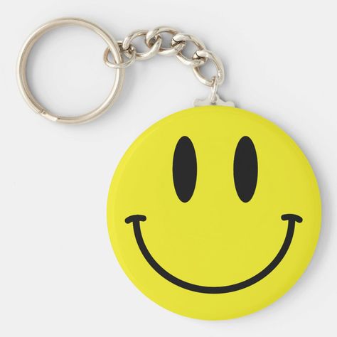 Happy Yellow Smilie Face Keychain Happy Yellow, Birthday Games, A Metal, Happy Face, Smiley Face, Different Shapes, Birthday Decorations, Smiley, Keychains