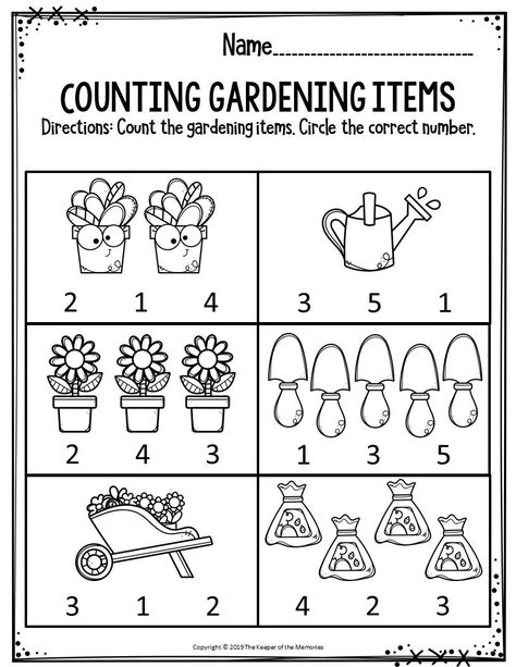 Gardening Preschool, Spring Worksheets Preschool, Spring Worksheets, April Preschool, Spring Theme Preschool, Plant Lessons, Plants Worksheets, Math Literacy Activities, Spring Worksheet