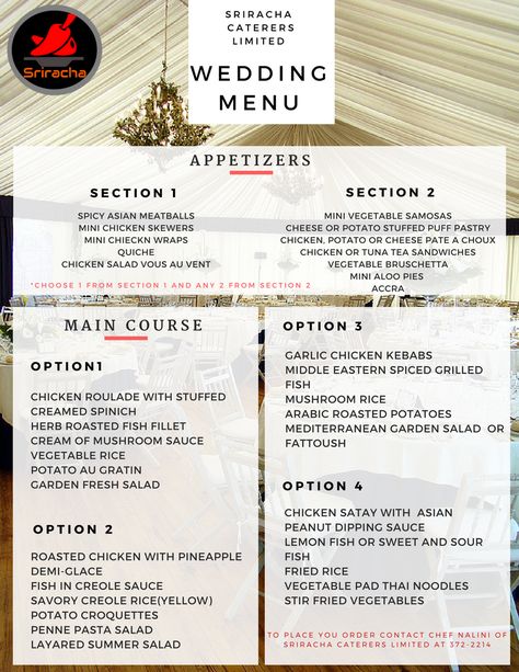 Family Style Wedding Dinner Menus Food, Wedding Catering Menu Ideas, Catering Menu Ideas Meals, Wedding Dinner Menu Ideas, Food Menu For Wedding, Wedding Menu Ideas Food, Soul Food Catering, Catering Menu Design, Wedding Buffet Menu