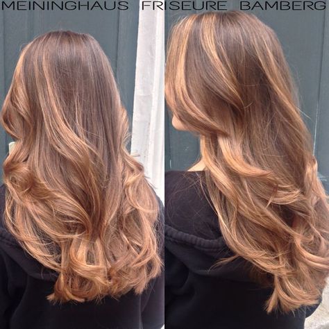 Salted Caramel Balayage, Brown To Caramel Balayage, Brown Hair Inspiration, Honey Brown Hair, Ginger Hair Color, Blonde Hair Inspiration, Honey Hair, Hair Stylies, Haircuts Straight Hair