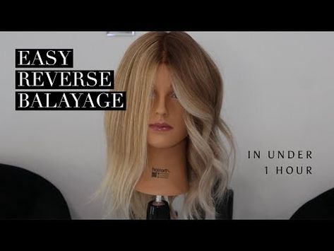 (56) Easy Reverse Balayage in Under 1 Hour - YouTube Reverse Balayage Video, How To Reverse Balayage, Diy Reverse Balayage At Home, Bayalage At Home, Reverse Balayage Before And After, Reverse Balayage Brunette, Balayage Before And After, Reverse Ombre Hair, Reverse Balayage